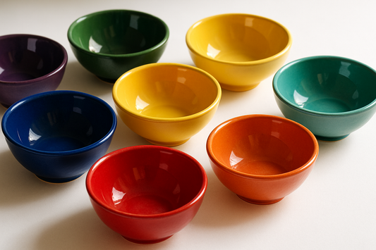 different color bowls
